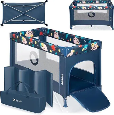 Produktbild von Kleinkind-Reisebett von der Geburt bis 15 kg, einschwingendes Babybett, Seitenerschließung, Sicherheitsprogramm LockGuard, Radverschluss, Tragebeutel, Klapptisch.