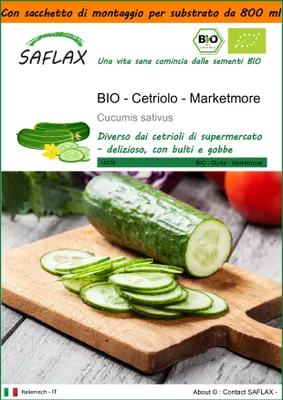 Immagine prodotto di SAFLAX Garden in the bag -- Cetriolo - Marketmore - 20 semi - Cucumis