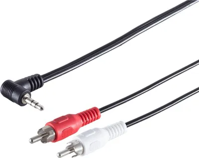 Immagine prodotto di S/CONN massima connettività cavo jack RCA angolato da 3,5 mm stereo a 2 spine RCA, 1,5 m (30842)