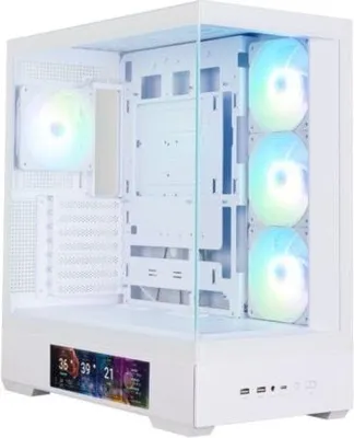 Image de Zalman P40 DS WHITE, Midi Tower, PC, White, ATX, Micro ATX, Mini-ITX, Plastic, Steel, Tempered Glass, More