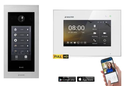 Produktbild von BALTER EVO HD Touch Silber Video Türsprechanlage Set bis 1000 Teilnehmer 3x7" WLAN Monitor Weiß