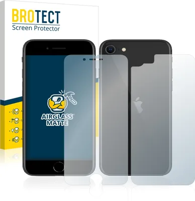 Produktbild von BROTECT Entspiegelungs Schutzglas für Apple iPhone SE 2 / SE 3 (Vorder + Rückseite) Schutzfolie Panzer Folie Glas Display Schutz matt
