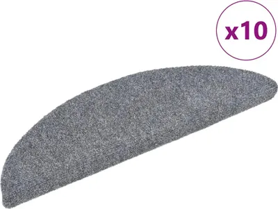 Produktbild von vidaXL Selbstklebende Treppenmatten 10 Stk. Hellgrau 56x17x3 cm
