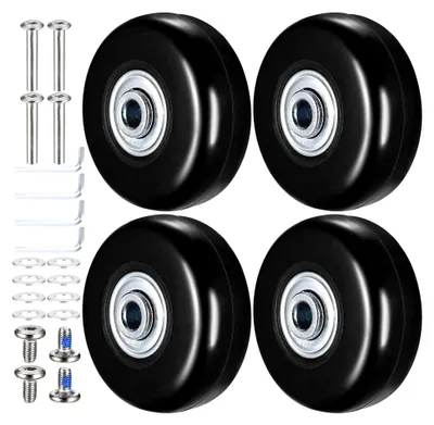 Produktbild von Koffer 50x18mm Ersatz Rollen für Koffer Ersatzräder, Gummi Ersatz Wheels für Gepäck Koffer Trolleys