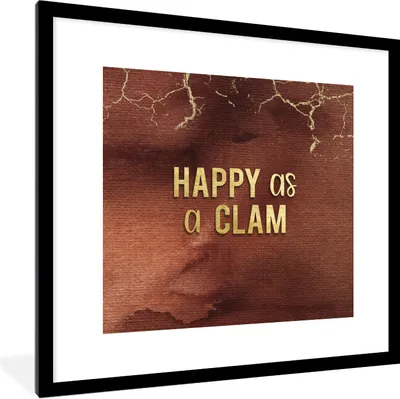 Produktbild von MuchoWow® Gerahmtes Poster Zitate - Muschel - Roségold 40x40 cm - Poster mit Schwarzem Bilderrahmen Wandposter Rahmen Foto Bilder - Poster - Plakat im Rahmen