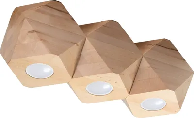 Produktbild von Deckenleuchte WOODY 3 Naturholz 3xGU10 10W Holz 12x12x36cm Sollux Lighting