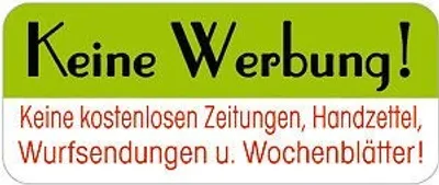 Produktbild von PVC Aufkleber für Briefkasten Briefkästen - KEINE WERBUNG - 302081 - Gr. ca. 48 x 20 mm