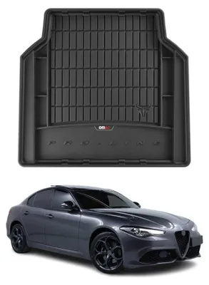 Imagen del producto de Bandeja de maletero de goma OMAC para Alfa Romeo Giulia, modelos 2015-2025, fabricada en TPE