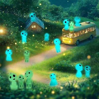15 leuchtende Waldgeister-Figuren, Glow in the Dark, 3-6 cm