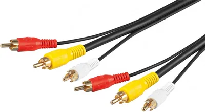 Zdjęcie produktu dla goobay kompozytowy kabel połączeniowy audio/wideo 3 x RCA z kablem wideo RG59 czarny 10 m
