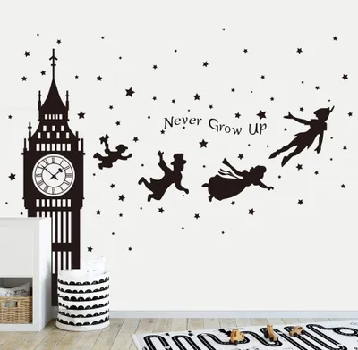 Produktbild von Wandsticker Peter Pan und Big Ben, 105x150 cm, selbstklebend, für Kinderzimmer