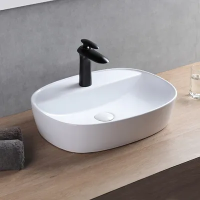 Produktbild von KERAMIK WEISS KERAMIK Waschbecken mit glänzender Oberfläche Rebiko