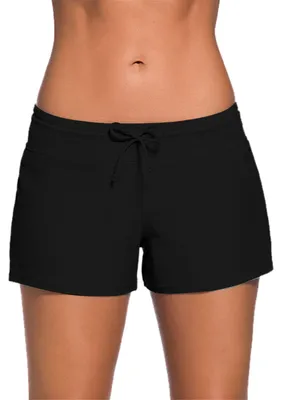 Imagen del producto de Pantalones de baño de corte dividido para mujer, de secado rápido, con cordón ajustable y dobladillo ventilado, de corte holgado