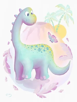 Immagine prodotto di Illustrazione per bambini a tema dinosauri, decorazione da parete, ideale per la cameretta
