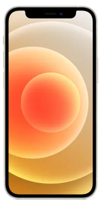 A white iPhone 12 mini is shown against a white background.