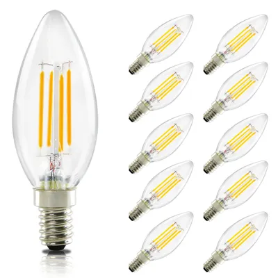 Produktbild von ZMH Glühbirne E14 Vintage 10 Stück LED Leuchtmittel Warmweiß Lampe kerze 4W Filament Birne Retro Edison C35 Glühlampe