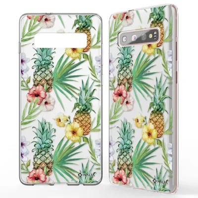 Image de NALIA Coque de téléphone portable pour Samsung Galaxy S10 Plus, étui silicone Motif Case Cover Aquarelle Ananas