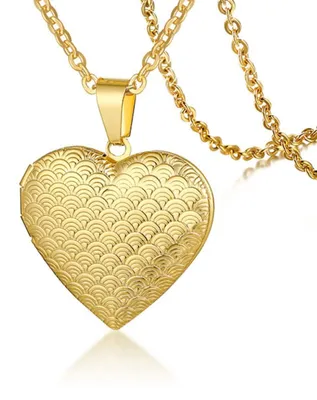 Produktbild von Medaillon mit Foto: Herz Kette aus Edelstahl gold