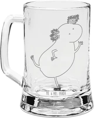 Produktbild von Mr. & Mrs. Panda Krug Axolotl Tanzen - Transparent - Geschenk, Sterne, Bierkrug Mit Gravur, Freundin, gut Gelaunt, Freudig, Bierhumpen, Seidel, Verrückt, graviert