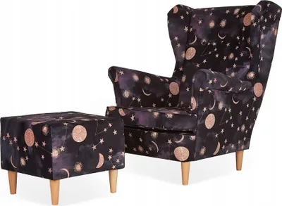Produktbild von Starry Ohrensessel Sessel Mit Fussstütze Für Das Schlafzimmer