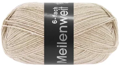 Produktbild von Lana Grossa MEILENWEIT 150 g UNI 6-fach Sockenwolle für warme Füße 390 m Farbe 9678 - Hellbeige
