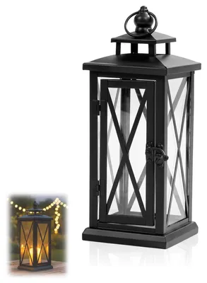 Zdjęcie produktu dla Elzusha - Odporna na warunki atmosferyczne latarnia nagrobna, metal i szkło, 28,5 cm