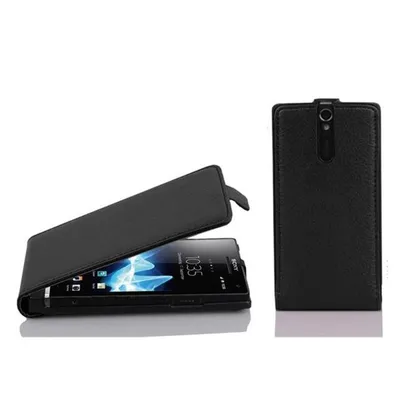 Zdjęcie produktu dla Etui ochronne Cadorabo do Sony Xperia S w kolorze czarnym Etui z klapką na telefon komórkowy Etui Pokrowiec imitacja skóry
