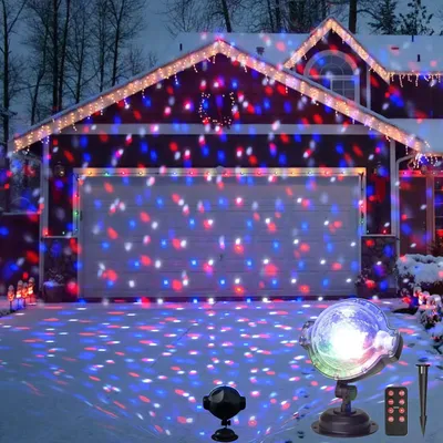 Productafbeelding van LED-projectielamp met afstandsbediening - Beweegbare stippen - Patroon - Sneeuwval - Lichteffect - Sfeerverlichting