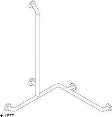 Produktbild von pba 01 Duschhandlauf AS links 760x1185, Anti-Suizid, BH-Stange 1160mm, aus Nylon