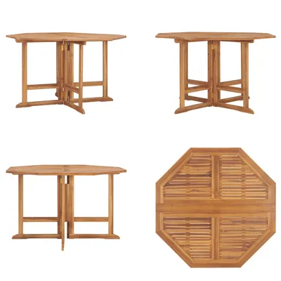 Image de vidaXL Table de jardin pliante 110x110x75 cm Teck massif - Table de jardin - Tables de jardin - Table de jardin en bois - Table de jardin en bois massif