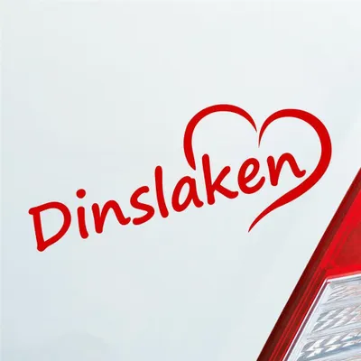 Produktbild von Auto Aufkleber Dinslaken Herz Stadt City Liebe Love Heimat Heart 19x8 cm Rot Sticker Heckscheibenaufkleber