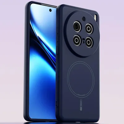 Obrázek produktu pro Magnetické pouzdro pro Vivo X200 Pro, kompatibilní s MagSafe, tekutý silikon, nárazuvzdorné a odolné proti poškrábání Tmavomodrá