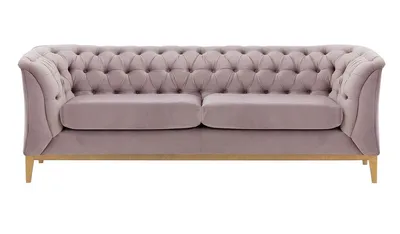 Produktbild von SLF24 - 2,5-Sitzer Sofa Chesterfield Modern Wood - helllila - Velluto 14