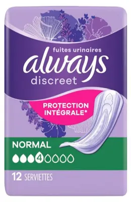 Image de Always Discreet Normal - 8 paquets de 12 protections