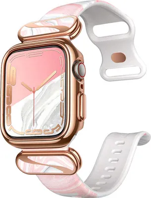 Produktbild von Schutzhülle mit Armband Supcase Cosmo Luxe für Apple Watch 8/7 41mm, SE 2022/SE/6/5/4 40mm, Marmor Rosa