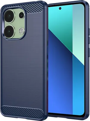 Produktbild von Techsuit Carbon Silicone Back Cover Hülle für Xiaomi Redmi Note 13 4G - Blau