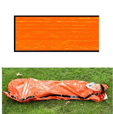 Image de INF Couverture de sauvetage pour situations d'urgence 210×91 cm Orange