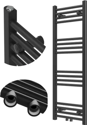Obrázek produktu pro Granitan | Koupelnový radiátor Raven - 110x40 cm - Černý - Moderní design - Funkční a elegantní
