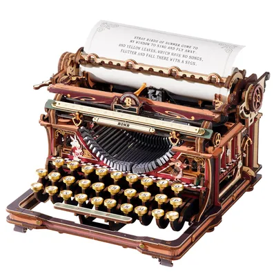 Produktbild von 3D-Puzzle, Mechanische Schreibmaschine (Magische Version), ROKR, 446 Teile