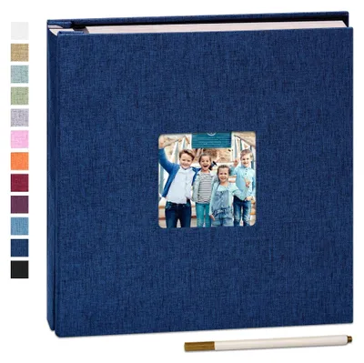 Obrázek produktu pro Omgoods – Samolepicí fotoalbum, rozměry 33 x 32 cm, 120 stran, potažené plátnem