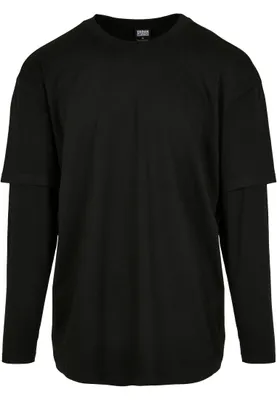 Obrázek produktu pro Urban Classics Oversized Shaped Double Layer LS Tee black/black - 5XL