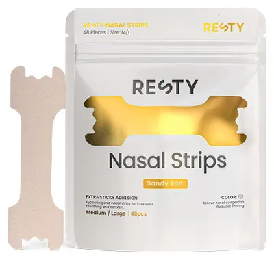 Image de Bandelettes nasales Resty Sandy Tan sport et sommeil 48 pièces