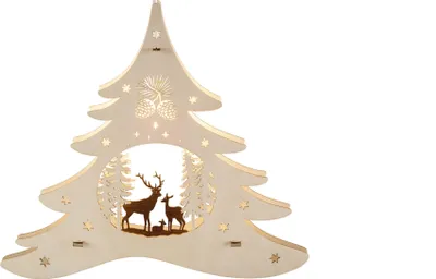 Produktbild von Fensterbild Tannenbaum "Waldmotiv" (28,5cm) von Weigla Holzkunst