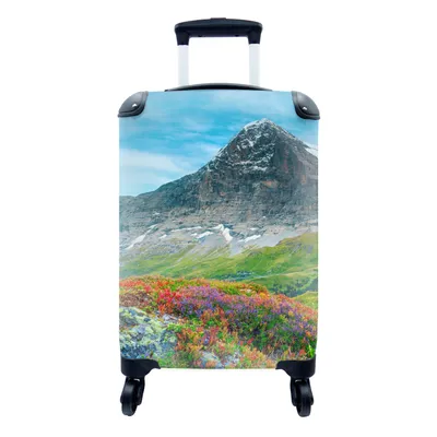 Produktbild von MuchoWow® Koffer Handgepäck Trolley Rollkoffer Kleine Reisekoffer mit 4 Rollen - Blumen - Berge - Schnee - Landschaft - Cabin Size < 55x40x23 cm & 55x40x20 cm - Fotokoffer - Kabinenkoffer - Boardgepäck - Reise-Box - Reisekoffer - Reisegepäck - Koffer mit Bild - Trolley für Kinder