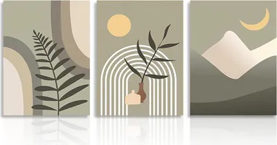 Image de Boho Abstract Tableaux muraux 30x40 cm Set de 3 pour chambre à coucher salon