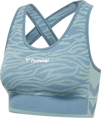 Produktbild von hummel Damen Hmlmt Saga Seamless Sports Top Yoga Shirt Black/Asphalt Melange XS EU