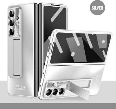 Produktbild von Hülle für Samsung Galaxy Z Fold 7 Hart PC Stander Schutzhülle mit Displayschutz, Linsenschutz Silber