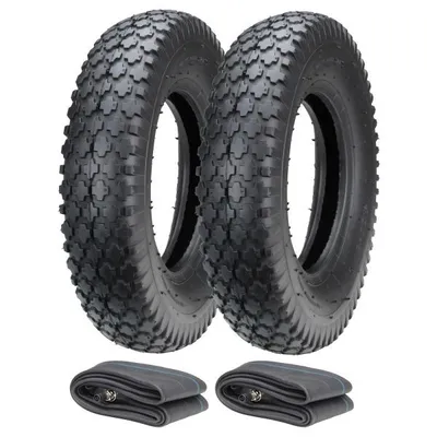 Immagine prodotto di 2 pneumatici Citomerx CITxxx 4.80/4.00-8 TT + camera d'aria per carriola, carrello a mano, carretto e rimorchio da giardino