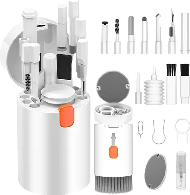 Produktbild von 20-in-1-Tastatur-Reinigungsset, mit Tastatur-Reinigungsbürste, Reinigungszubehör für AirPods 1/2/3 / Pro, Kamera, Computer, Telefon, PC-Reinigungsgerät