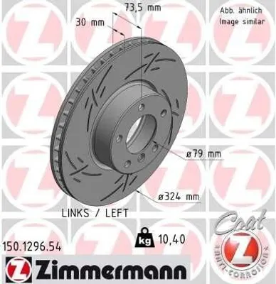 Produktbild von ZIMMERMANN Bremsscheibe Vorne Links für BMW 5 Limousine (E39) 324mm 150.1296.54